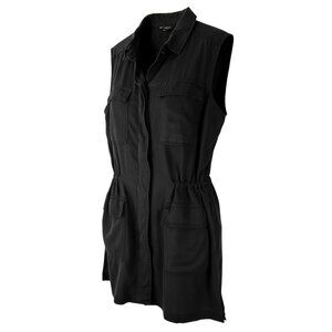 Buffalo David Bitton Black Utility Sleeveless Shirt Dress Size M Lyocell